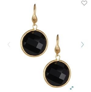18k Gold Onyx Earrings